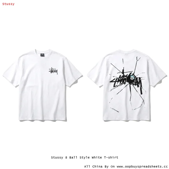 Stussy 8 Ball Style White T-shirt