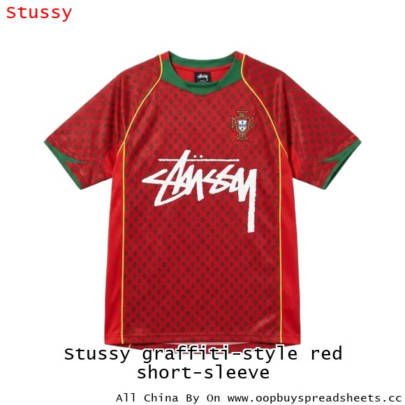 Stussy graffiti-style red short-sleeve