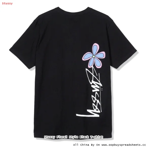 Stussy Floral Style Black T-shirt