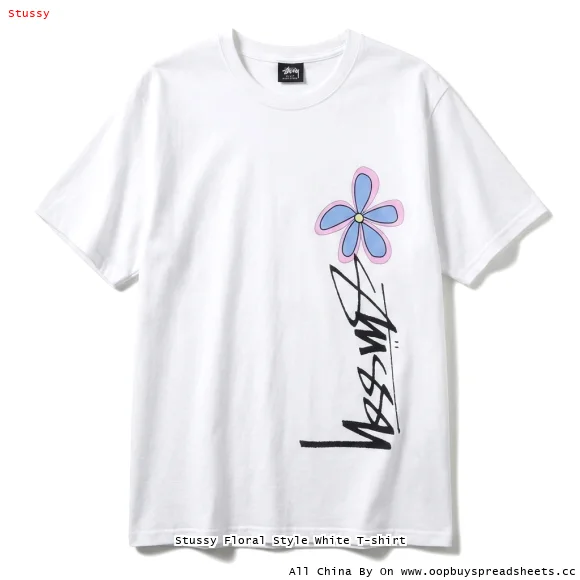 Stussy Floral Style White T-shirt