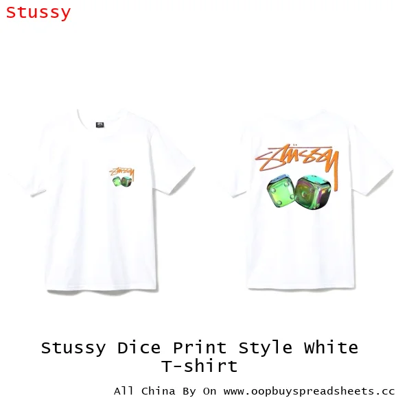 Stussy Dice Print Style White T-shirt