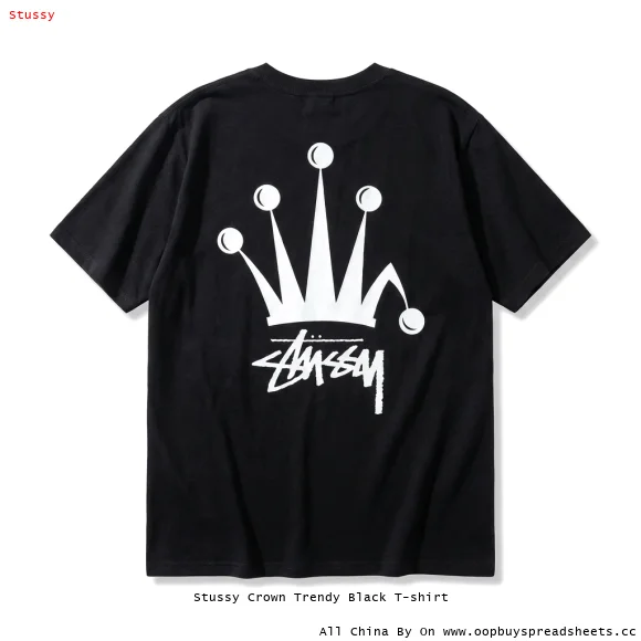 Stussy Crown Trendy Black T-shirt