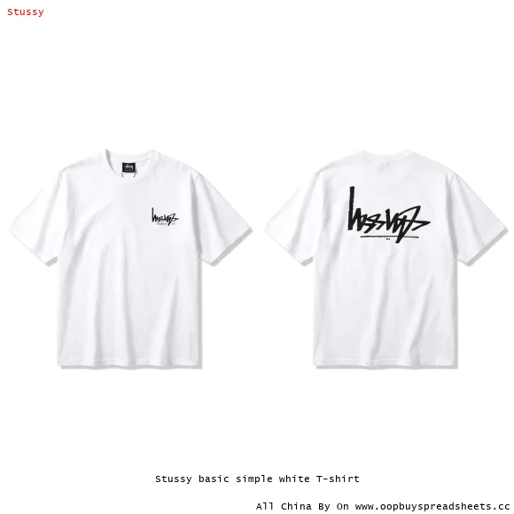 Stussy basic simple white T-shirt