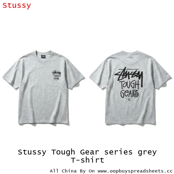 Stussy Tough Gear series grey T-shirt
