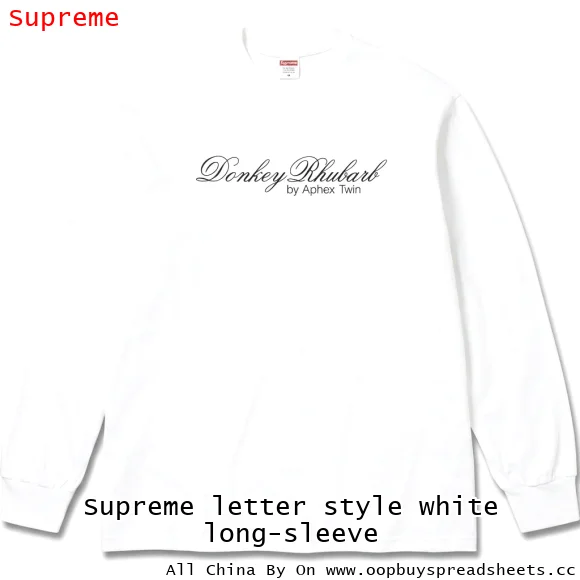 Supreme letter style white long-sleeve