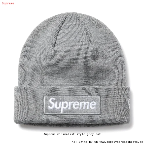 Supreme minimalist style grey hat