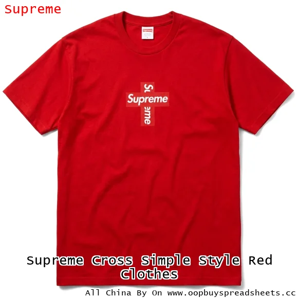 Supreme Cross Simple Style Red Clothes