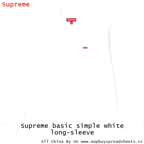 Supreme basic simple white long-sleeve