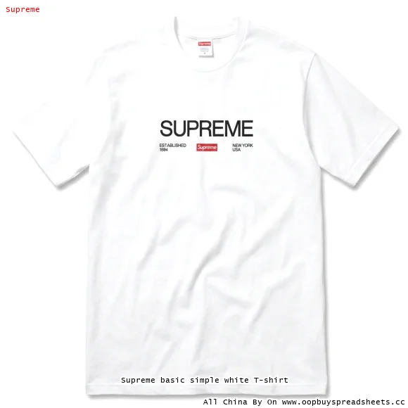Supreme basic simple white T-shirt