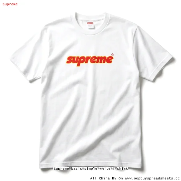 Supreme basic simple white T-shirt
