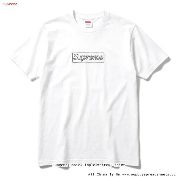 Supreme Basic Simple White T-shirt