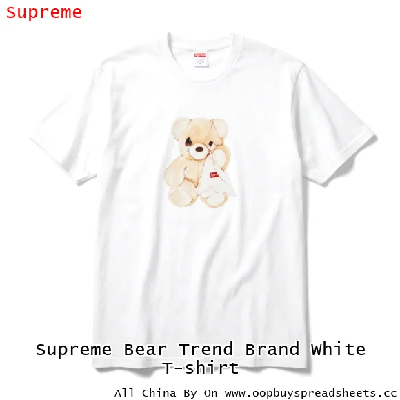 Supreme Bear Trend Brand White T-shirt