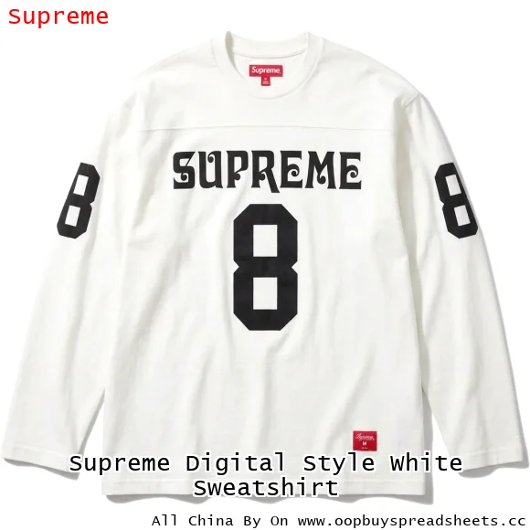 Supreme Digital Style White Sweatshirt