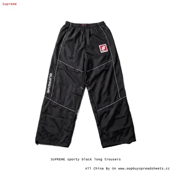 SUPREME sporty black long trousers