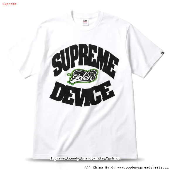 Supreme trendy brand white T-shirt