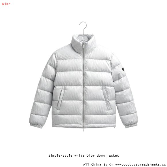 Simple-style white Dior down jacket
