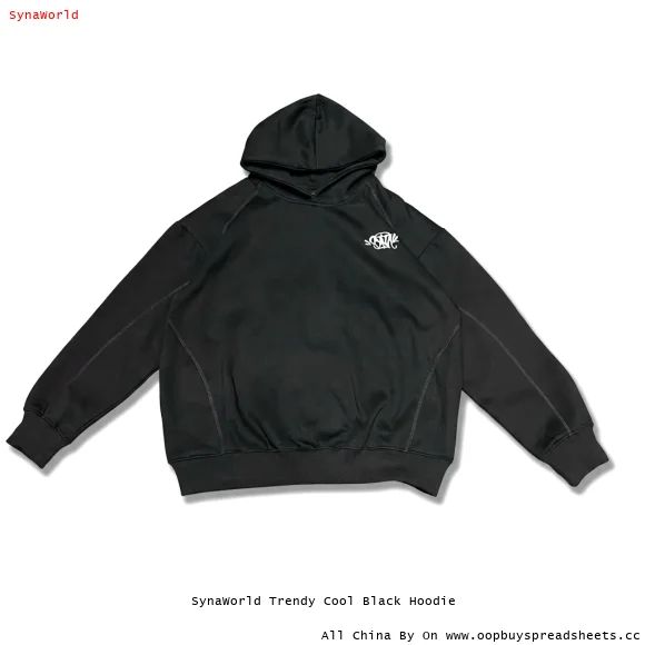 SynaWorld Trendy Cool Black Hoodie