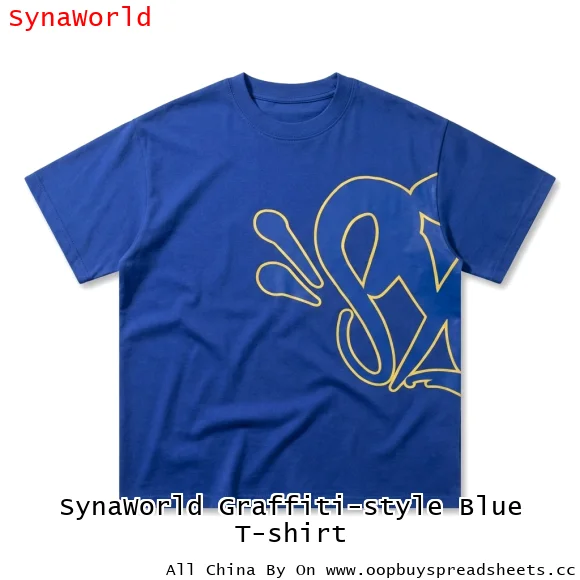 SynaWorld Graffiti-style Blue T-shirt