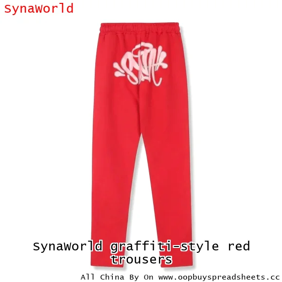 SynaWorld graffiti-style red trousers