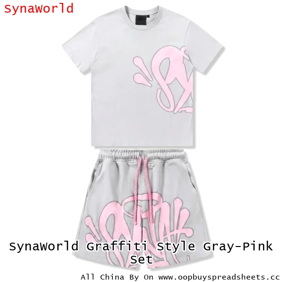 SynaWorld Graffiti Style Gray-Pink Set