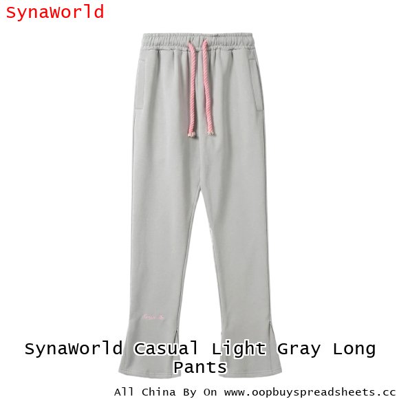 SynaWorld Casual Light Gray Long Pants