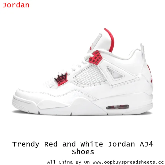 Trendy Red and White Jordan AJ4 Shoes