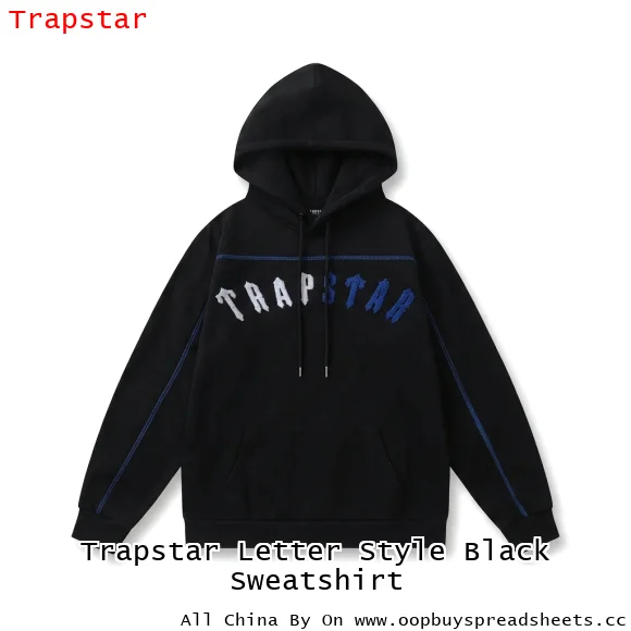 Trapstar Letter Style Black Sweatshirt