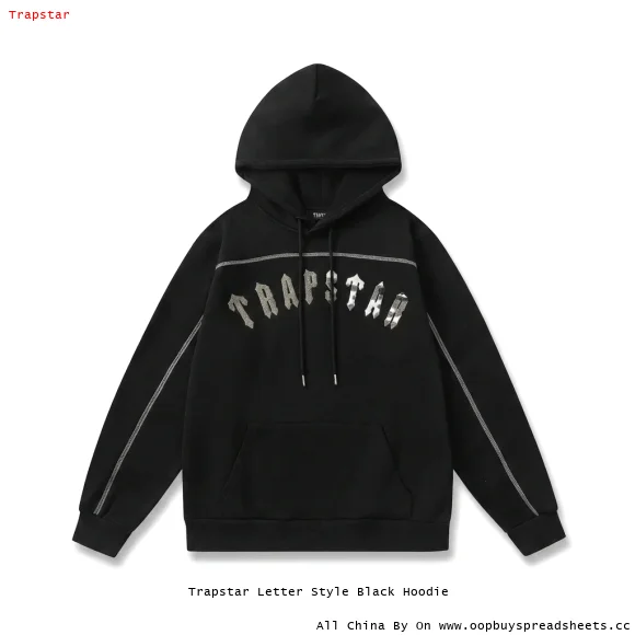 Trapstar Letter Style Black Hoodie