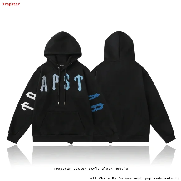 Trapstar Letter Style Black Hoodie