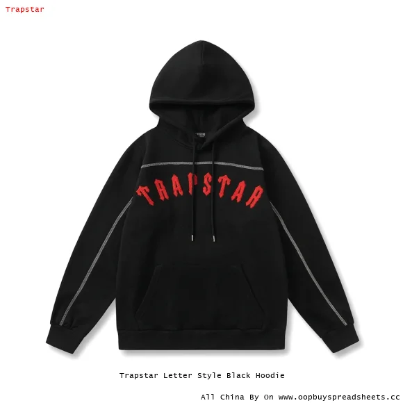 Trapstar Letter Style Black Hoodie