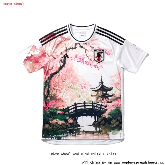 Tokyo Ghoul and Wind White T-shirt