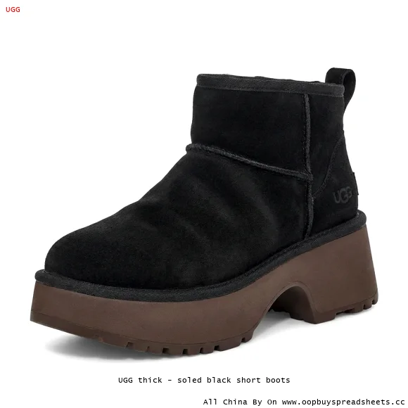 UGG thick - soled black short boots