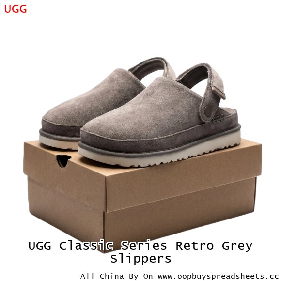 UGG Classic Series Retro Grey Slippers