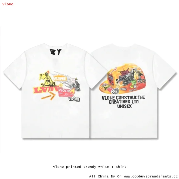 Vlone printed trendy white T-shirt