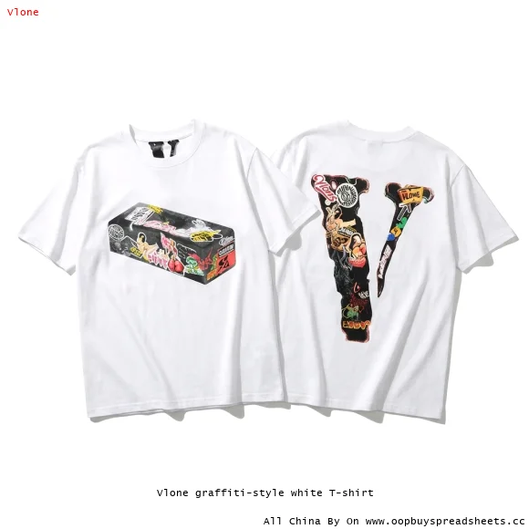 Vlone graffiti-style white T-shirt