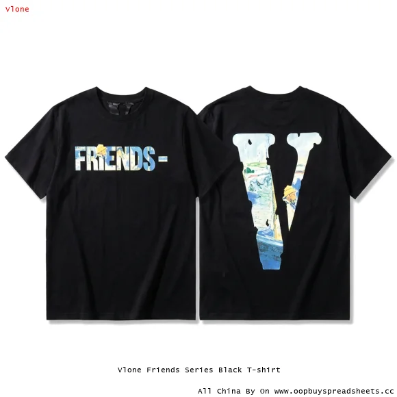 Vlone Friends Series Black T-shirt