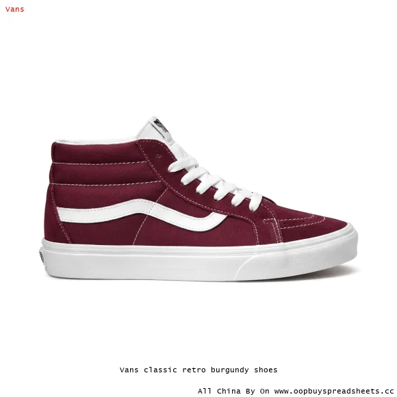 Vans classic retro burgundy shoes
