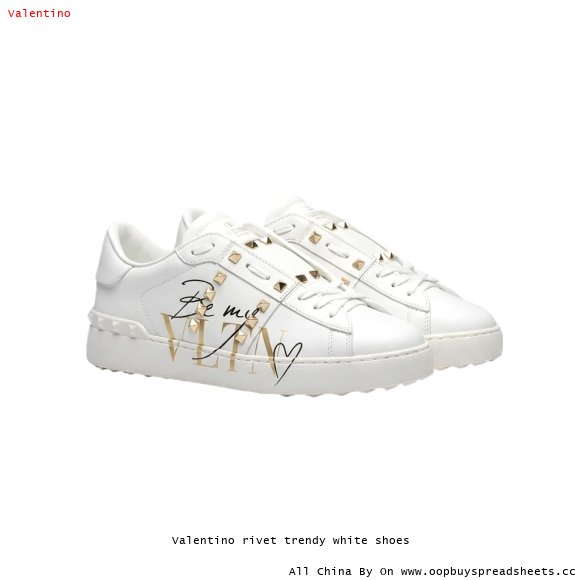 Valentino rivet trendy white shoes