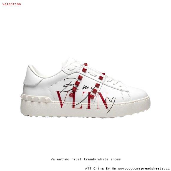 Valentino rivet trendy white shoes