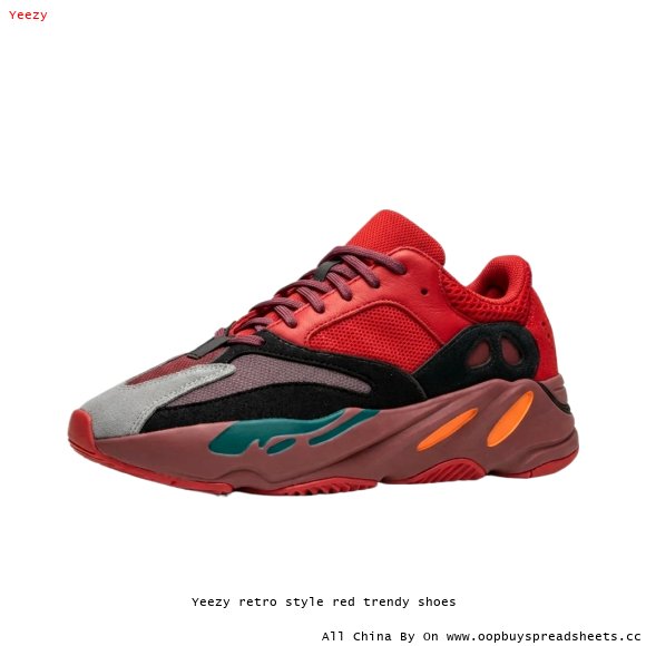 Yeezy retro style red trendy shoes