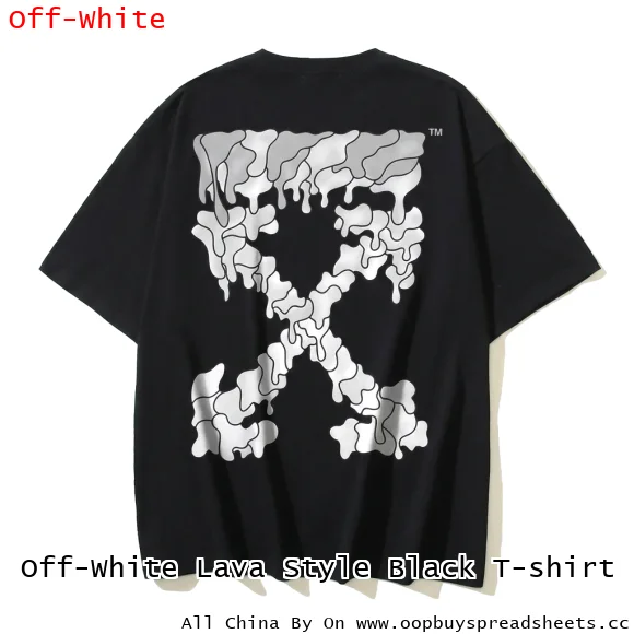 Off-White Lava Style Black T-shirt