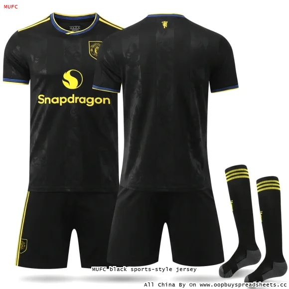MUFC black sports-style jersey