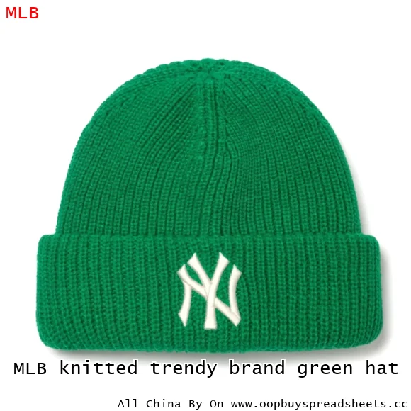 MLB knitted trendy brand green hat