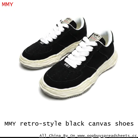 MMY retro-style black canvas shoes