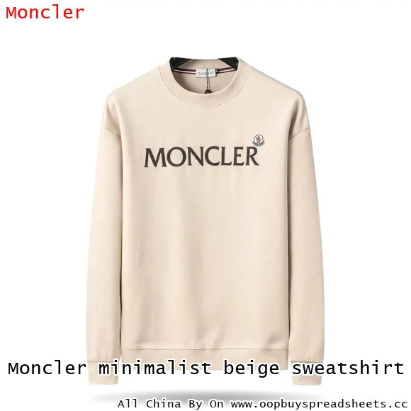 Moncler minimalist beige sweatshirt