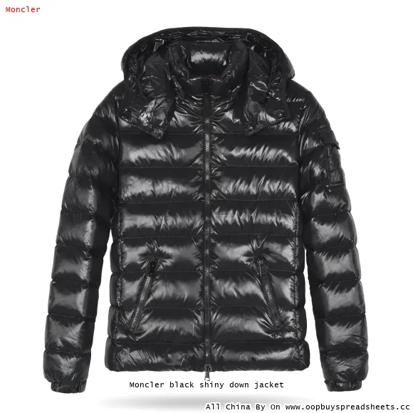 Moncler black shiny down jacket