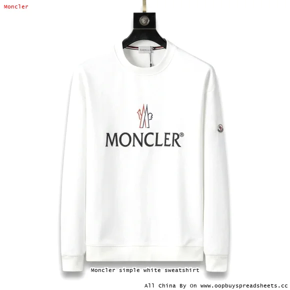 Moncler simple white sweatshirt