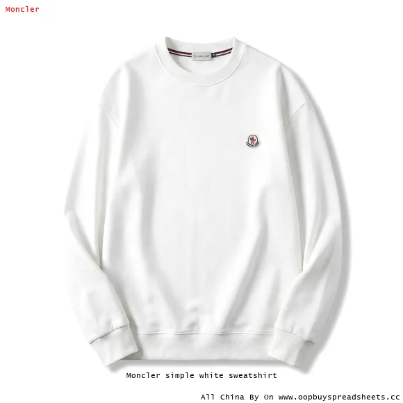 Moncler simple white sweatshirt
