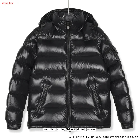 Moncler shiny black down jacket