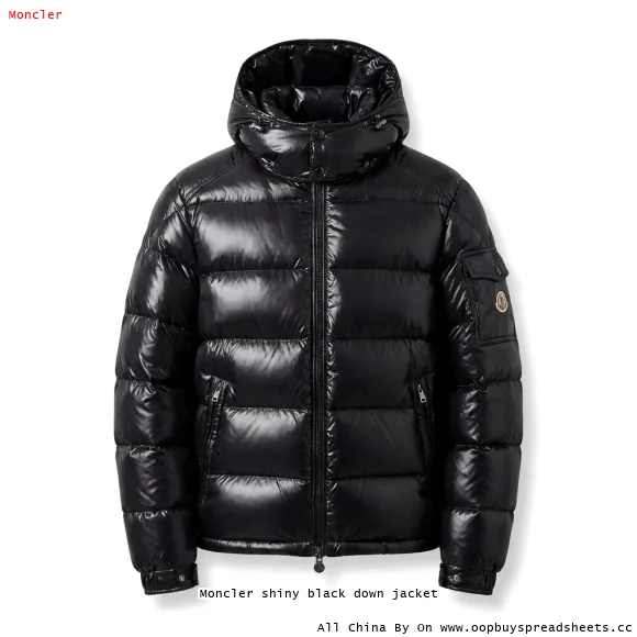 Moncler shiny black down jacket